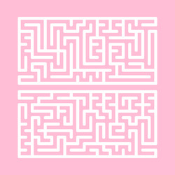 A set two rectangular labyrinths simple flat vector