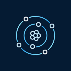 atom with nucleus and electrons colored linear vector image