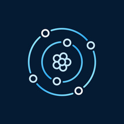 atom with nucleus and electrons colored linear vector