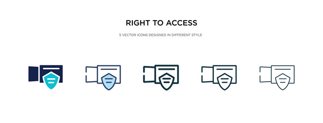 right to access icon in different style two vector image