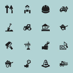set of 16 editable structure icons includes vector image