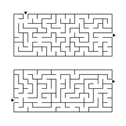a set two rectangular labyrinths simple flat vector image