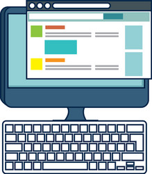 computer desktop with webpage template vector image