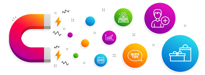 Quickstart guide typewriter and fastpass icons vector