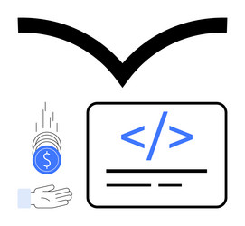 coding earning and development concepts vector image
