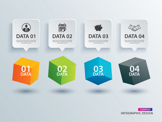 Data Boxes - Paper Square Layout vector image