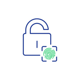 Fingerprint with open lock cyber security vector