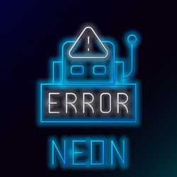 glowing neon line error in operation program vector image