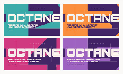 sans serif urban geometric letter set vector