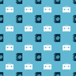 set address book and briefcase on seamless pattern vector image