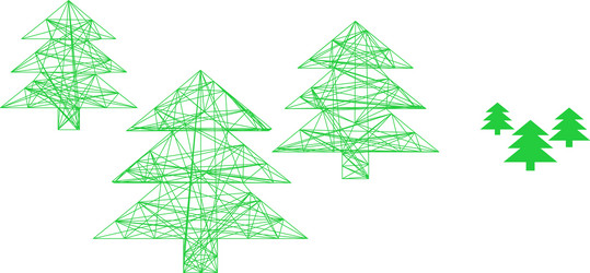 web mesh fir tree forest icon vector image