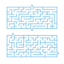 a set two rectangular labyrinths simple flat vector image