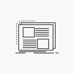 Content design frame page text line icon isolated vector