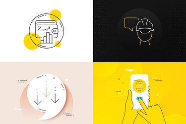 minimal set of foreman star and scroll down line vector image