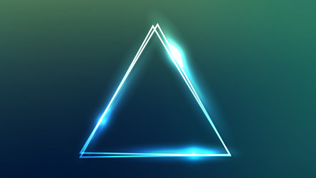 neon double triangular frame with shining effects vector image