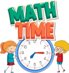 Sticker design for math time with kids and big vector