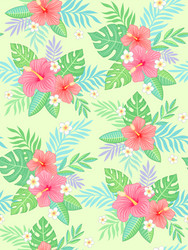 hibiscus tropic pattern Vector Image