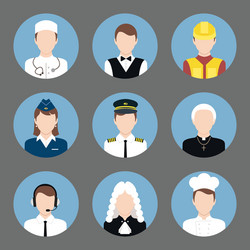 Doctors and nurses avatar set medical icons Vector Image