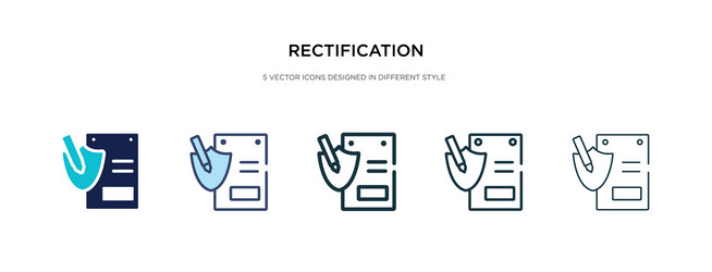 Rectification icon in different style two vector