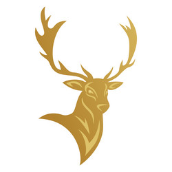 Golden Stag Logo - Elegant Deer Icon Vector Image