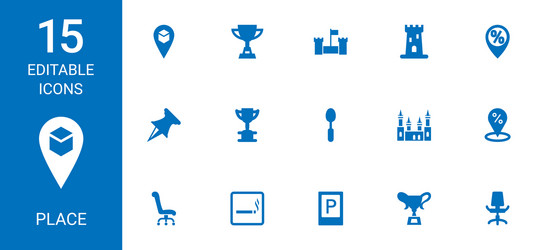 9 place icons Royalty Free Vector Image - VectorStock