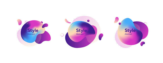 Set creative multi-colored bubble-shaped vector