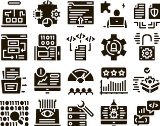 software testing and analysis icons set vector image