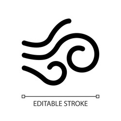 strong wind white linear ui icon vector image