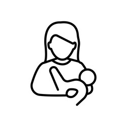 Breastfeeding editable stroke outline icon vector