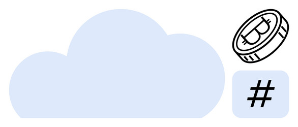 cryptocurrency and cloud computing concept vector image