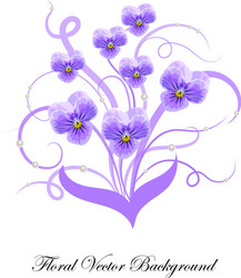 decorative bouquet of violet flowers vector