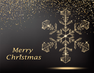 Golden Snowflake Christmas Card vector