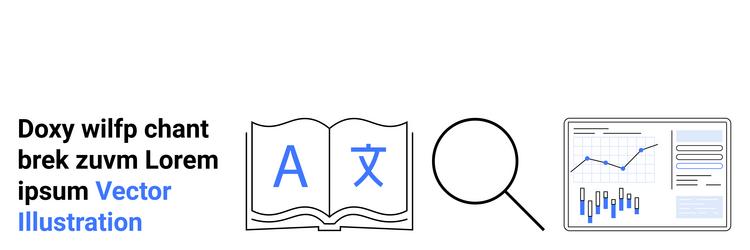 language learning and data analysis with book vector image