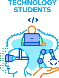 technology students for study concept color vector