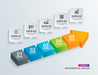 Timeline Steps with Data Arrows vector image