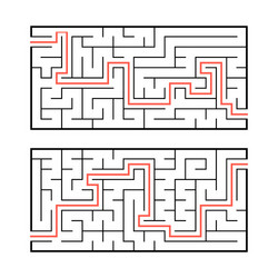 A set two rectangular labyrinths simple flat vector