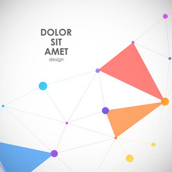 Abstract polygonal with connecting dots and lines vector