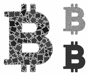 bitcoin mosaic icon bumpy elements vector