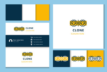 clone logo design with editable slogan branding vector