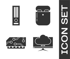 set computer monitor screen video game console vector image