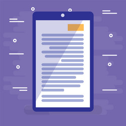smartphone device with text document vector image