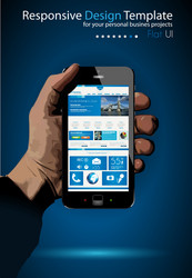 ui flat design elements in a modern smartphone vector image