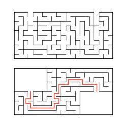 A set two rectangular labyrinths simple flat vector