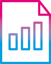 bars chart on document gradient style icon vector image