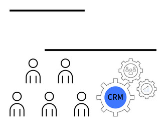 conceptual diagram of crm integration with user vector image