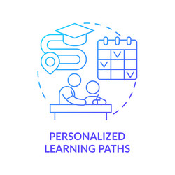 Personalized learning paths blue gradient concept vector