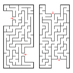 a set two rectangular labyrinths simple flat vector image