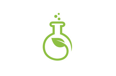 Herbal leaf extract chemical logo Royalty Free Vector Image