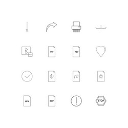 Files and folders sign linear thin icons set vector