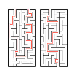 A set two rectangular labyrinths simple flat vector
